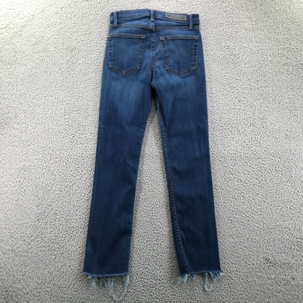 GRLFRND Size 24 REED Straight‎ Crop High Rise Frayed Hem Jeans